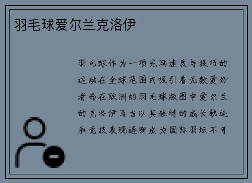 羽毛球爱尔兰克洛伊